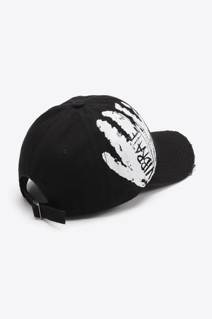 VIBRA Graphic Distressed Adjustable Baseball Cap-Teresa's Fashionista LLC