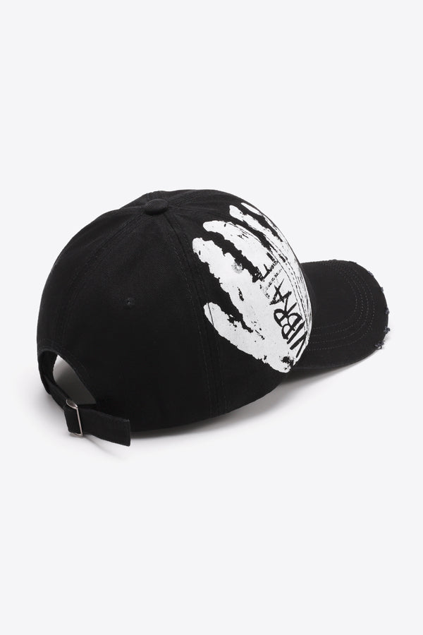 VIBRA Graphic Distressed Adjustable Baseball Cap-Teresa's Fashionista LLC