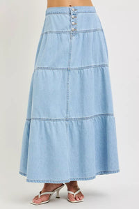 RISEN High Rise Ruffle Long Skirts