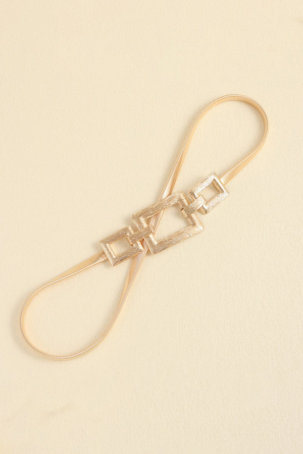 Square Shape Zinc Alloy Buckle Iron Belt-Teresa's Fashionista LLC