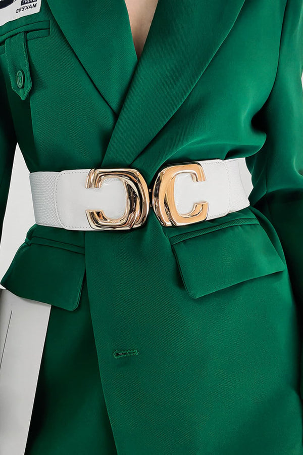 Zinc Alloy Buckle Elastic Wide Belt-Teresa's Fashionista LLC