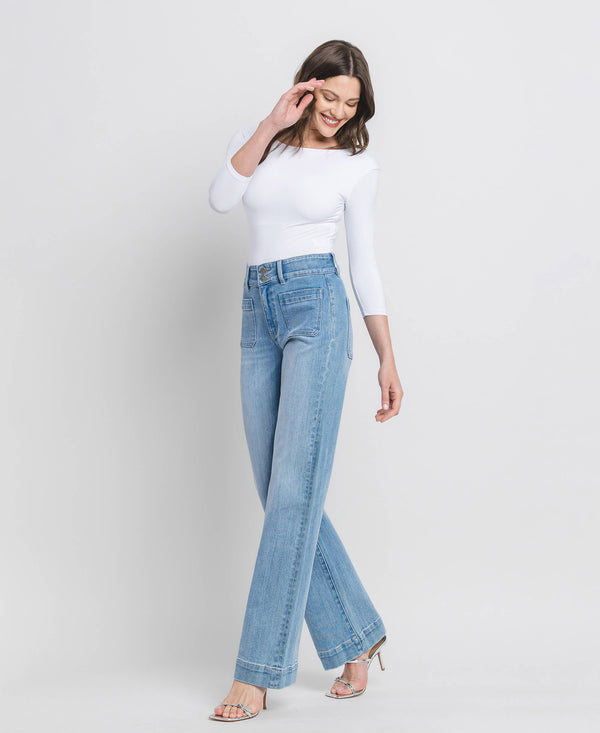 90'S VINTAGE SUPER HIGH RISE FLARE JEANS F5655
