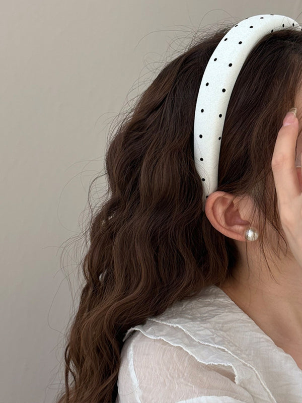 Polka Dot Polyester Wide Headband - Teresa's Fashionista LLC