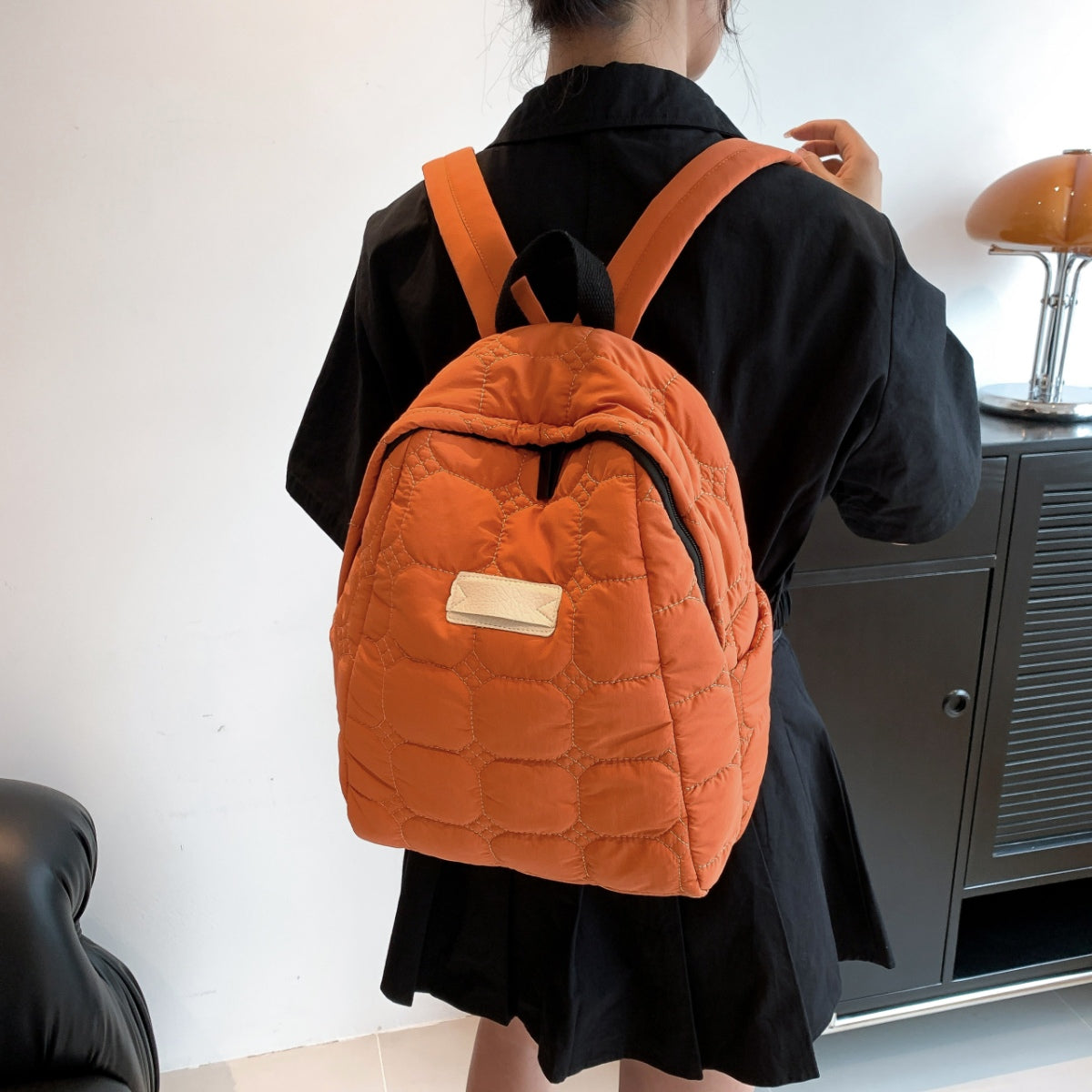 Quilted Polyester Backpack Bag-Teresa&#39;s Fashionista LLC
