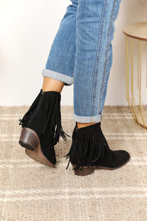 Legend Women's Fringe Cowboy Western Ankle Boots-Teresa's Fashionista LLC