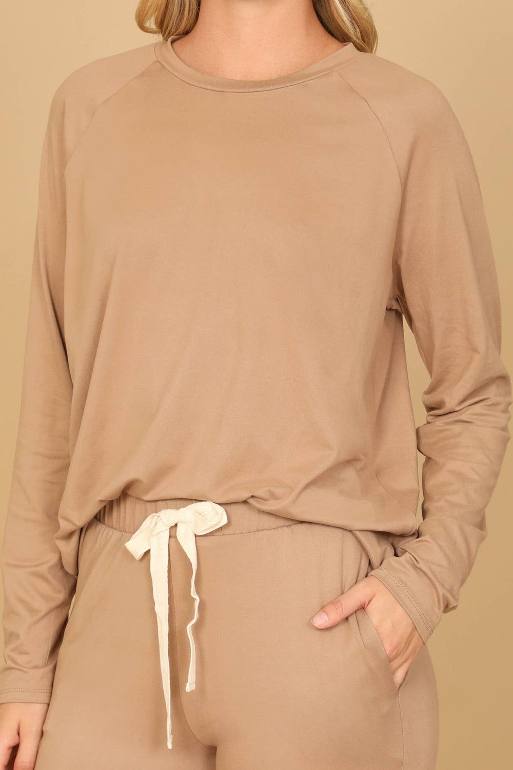 YMP40001V-SOLID LONG SLEEVE TOP AND JOGGERS SET
