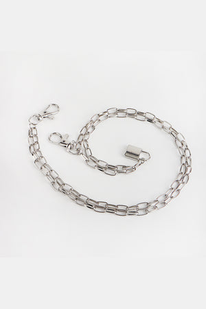 Double Layered Iron Chain Belt with Lock Charm-Teresa's Fashionista LLC