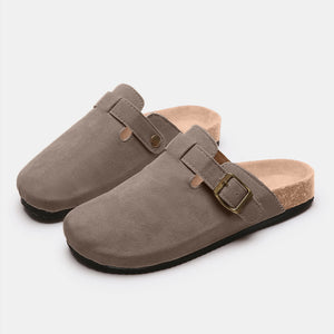 Suede Closed Toe Buckle Slide-Teresa's Fashionista LLC