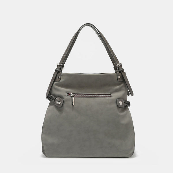 Nicole Lee USA Side Braided Tassel Inlaid Rhinestone Embroidery Hobo Bag-Teresa's Fashionista LLC