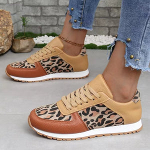 Tied Printed PU Leather Athletic-Teresa's Fashionista LLC