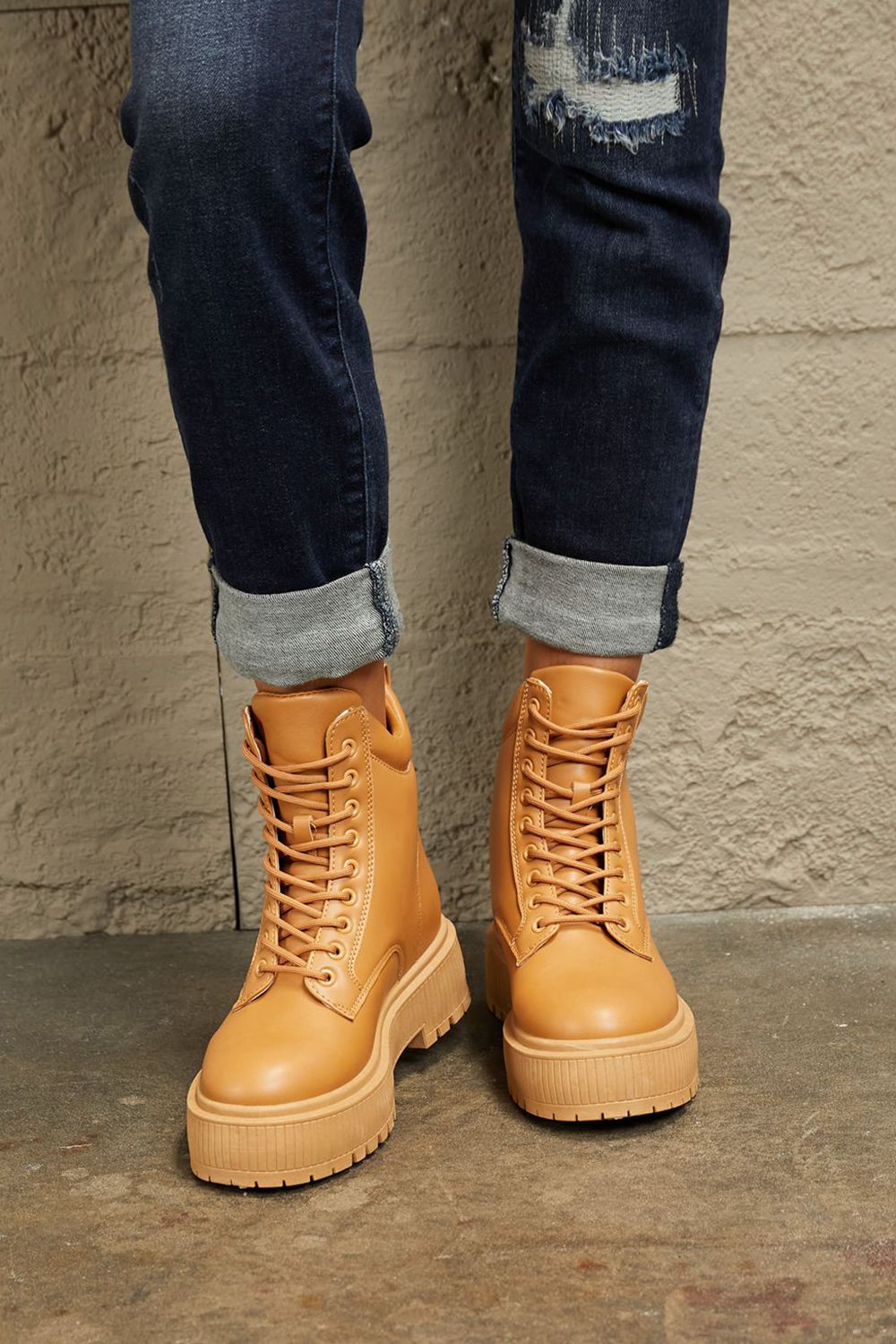 East Lion Corp Platform Combat Boots-Teresa's Fashionista LLC