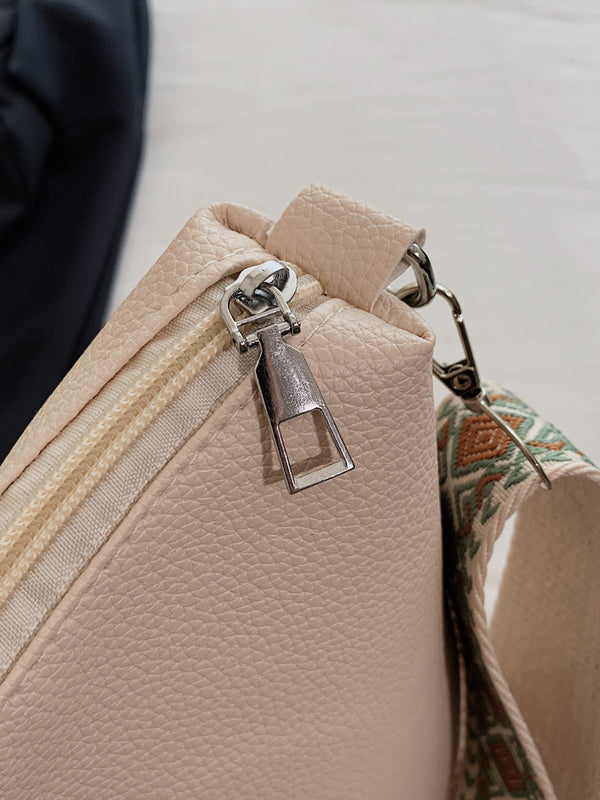 PU Leather Geometric Pattern Strap Shoulder Bag-Teresa's Fashionista LLC