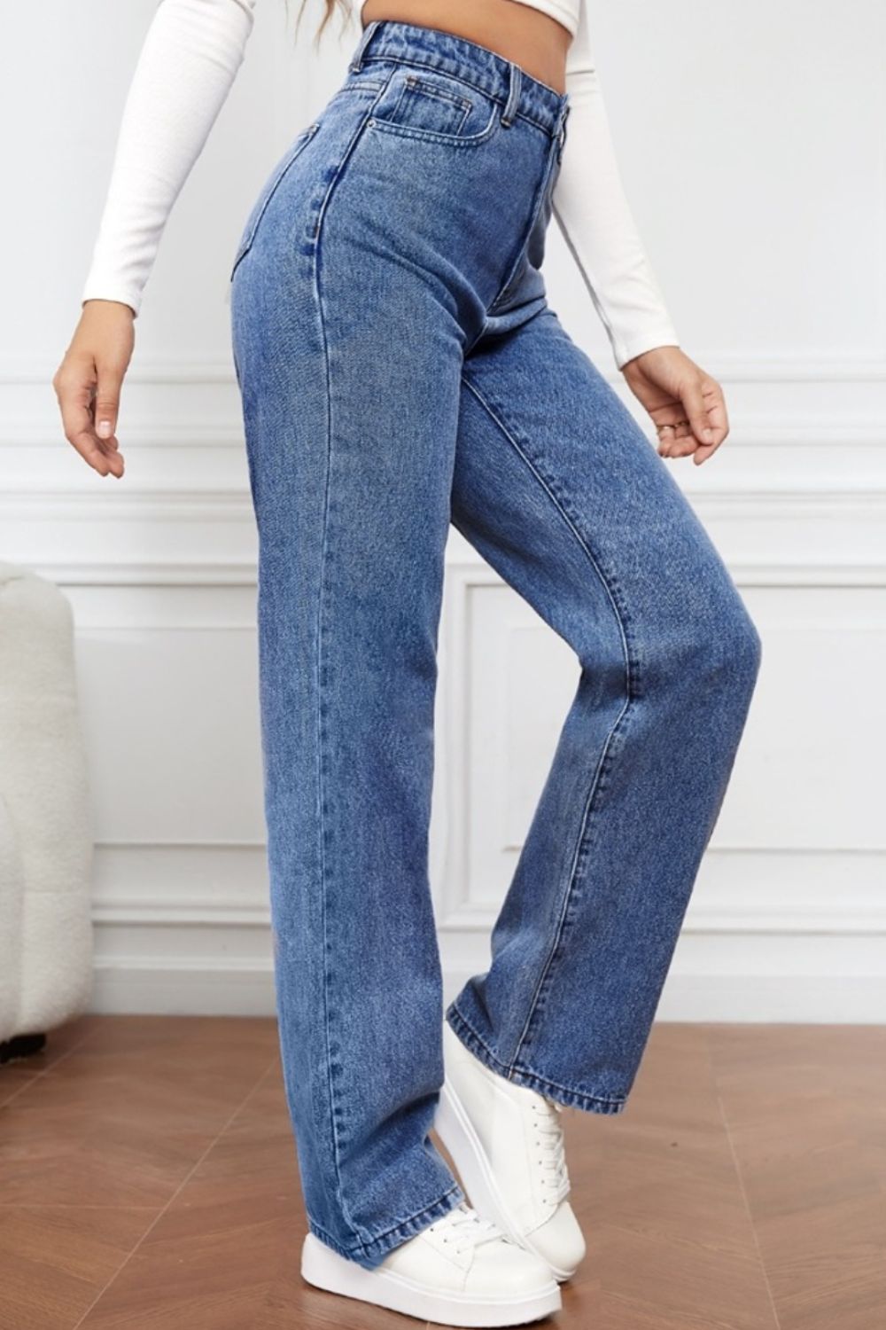 High Waist Straight Jeans - Teresa's Fashionista LLC
