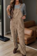 Flower Wide Strap Overalls with Pockets - Teresa's Fashionista LLC