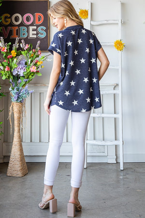 Heimish Full Size Star Print V-Neck Short Sleeve T-Shirt-Teresa's Fashionista LLC