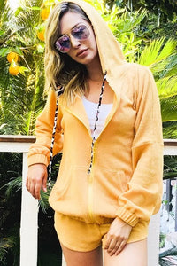 And The Why Hidden Leopard Knit Hoodie Top and Shorts Set