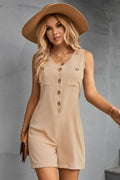 V-Neck Sleeveless Romper-Teresa's Fashionista LLC