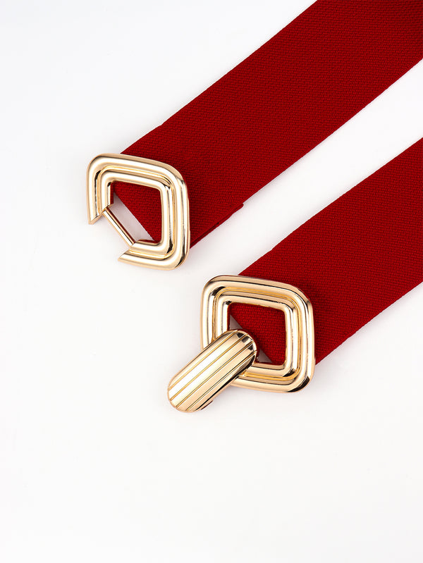 Geometric Buckle Elastic Wide Belt-Teresa's Fashionista LLC
