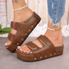 PU Leather Studded Platform Sandals-Teresa's Fashionista LLC