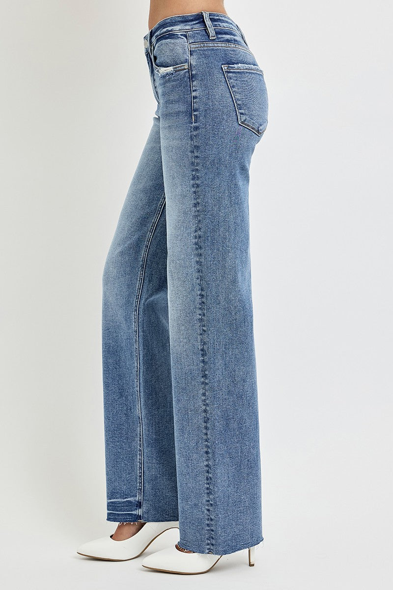 RISEN Full Size High Rise Straight Leg Jeans with Pockets - Teresa's Fashionista LLC