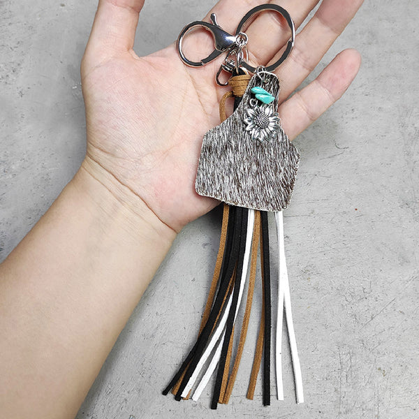 Turquoise Fringe Detail Key Chain-Teresa's Fashionista LLC