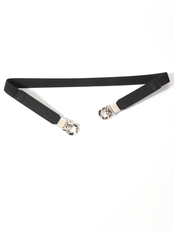 Zinc Alloy Buckle Elastic PU Belt-Teresa's Fashionista LLC