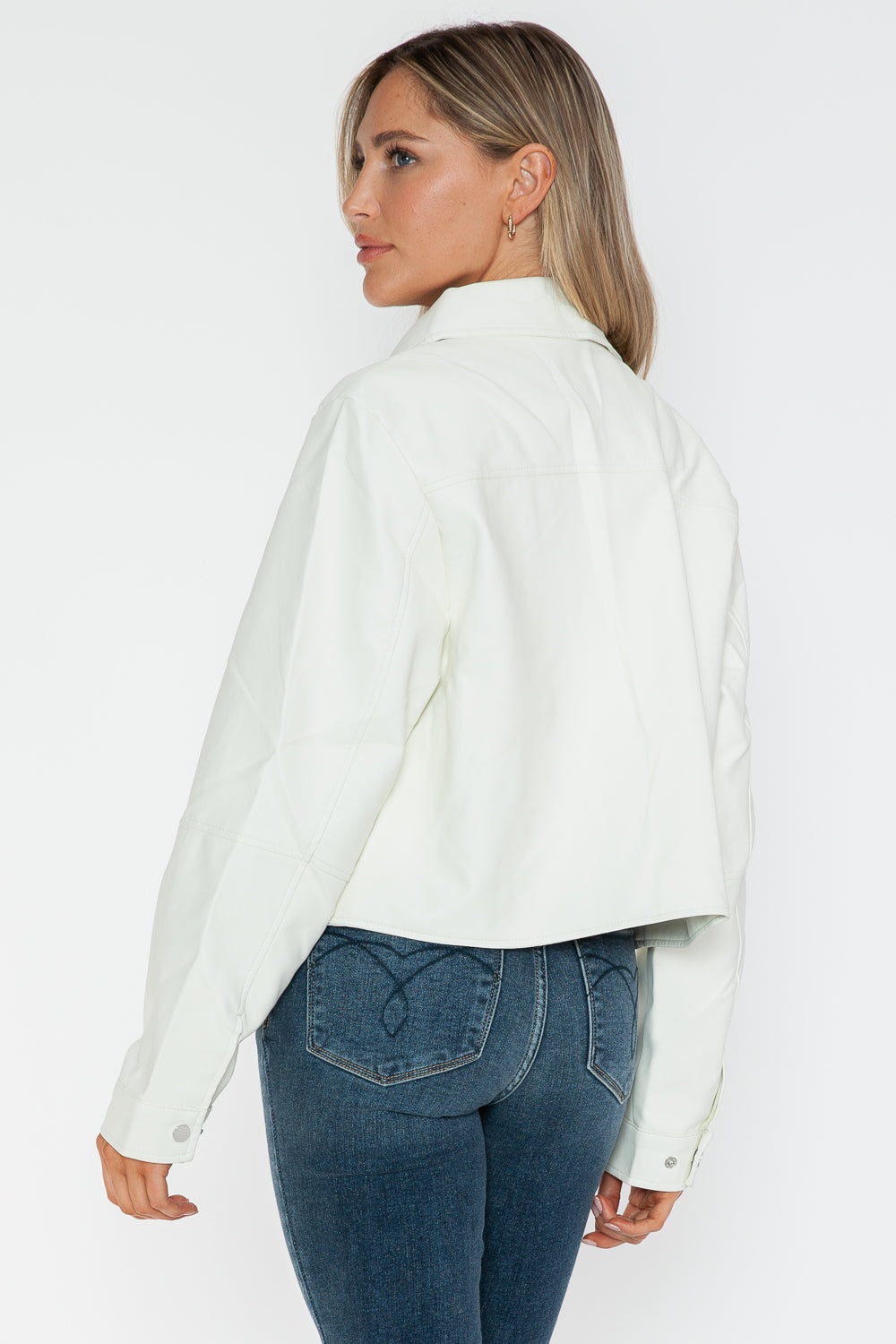 Snobbish Snap Down Long Sleeve PU Leather Jacket - Teresa's Fashionista LLC