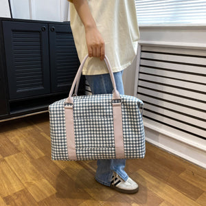 Houndstooth Canvas Travel Bag-Teresa's Fashionista LLC