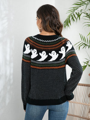 Ghost Button Up Long Sleeve Cardigan - Teresa's Fashionista LLC