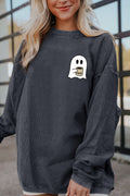 Ghost Graphic Drop Shoulder Sweatshirt - Teresa's Fashionista LLC