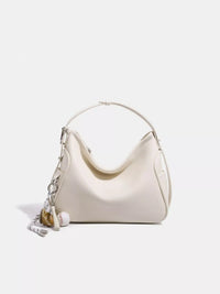 Hobo Shoulder Bag with Decorative Charms