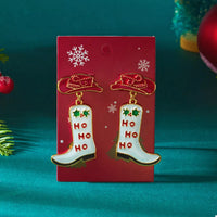 Christmas Cowboy Boots Earrings