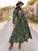 Printed Notched Neck Maxi Dress - Teresa's Fashionista LLC