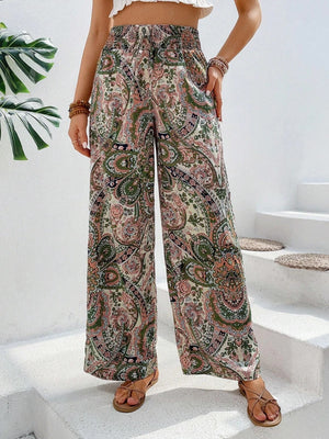 Printed Wide Leg Pants-Teresa's Fashionista LLC
