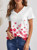 Heart V-Neck Short Sleeve T-Shirt-Teresa's Fashionista LLC