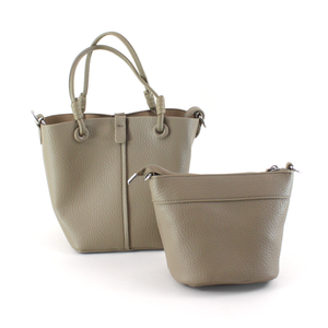P25018 2-in-1 Small Microfiber Leather Tote w/Crossbody Bag