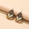 PU Leather Leopard Teardrop Earrings-Teresa's Fashionista LLC