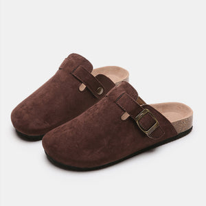 Suede Closed Toe Buckle Slide-Teresa's Fashionista LLC