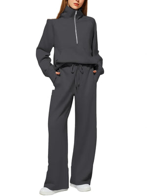 Solid Color Long-sleeved Sweater Trousers Suit Women's Suit - Teresa's Fashionista LLC
