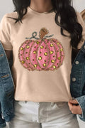 Pumpkin Round Neck Short Sleeve T-Shirt - Teresa's Fashionista LLC