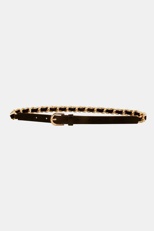 PU Chain Skinny Belt-Teresa's Fashionista LLC