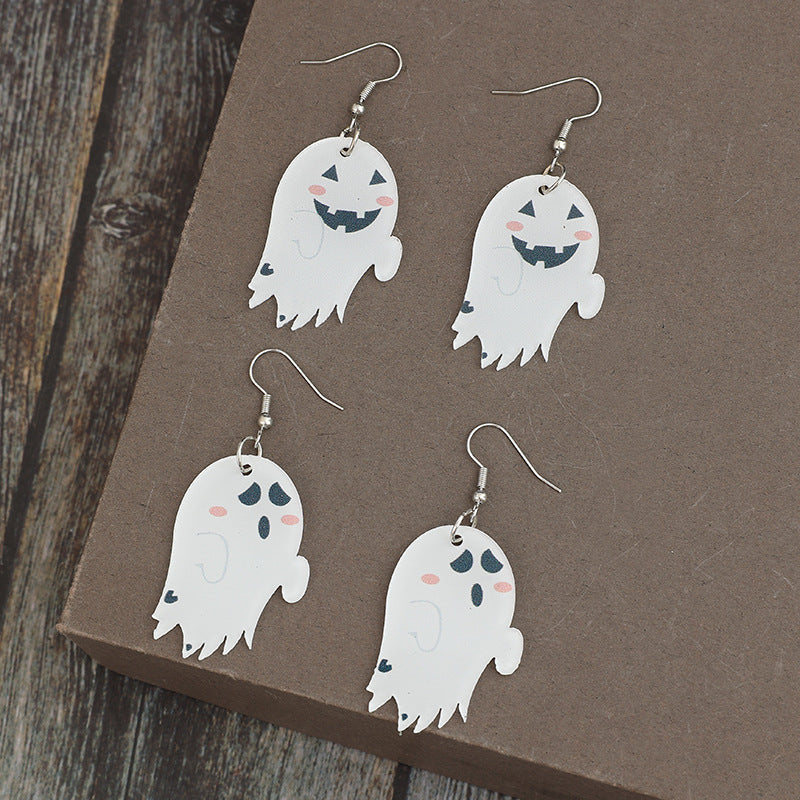 2 Piece Alloy Acrylic Ghost Dangle Earrings - Teresa's Fashionista LLC
