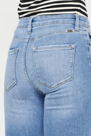 Kancan Distressed Cat's Whiskers Button Fly Jeans-Teresa's Fashionista LLC