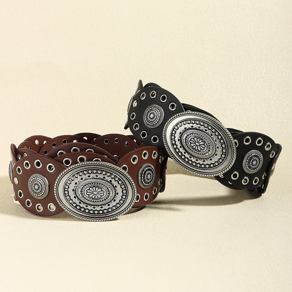 Oval PU Belt-Teresa's Fashionista LLC