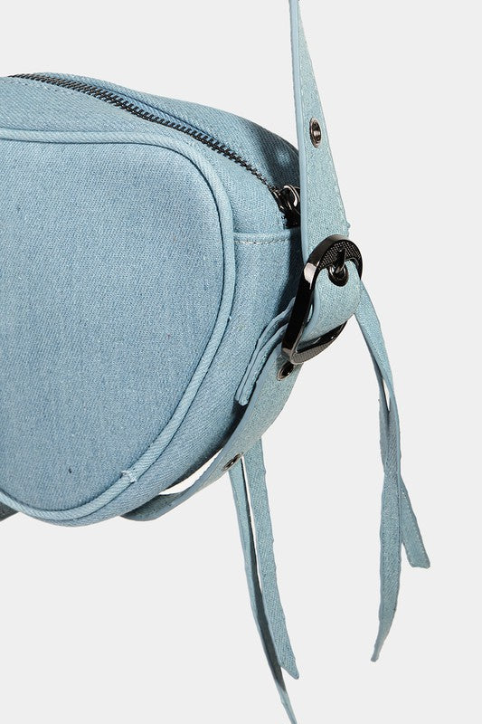Fame PU Leather Triangle Crossbody Bag - Teresa's Fashionista LLC