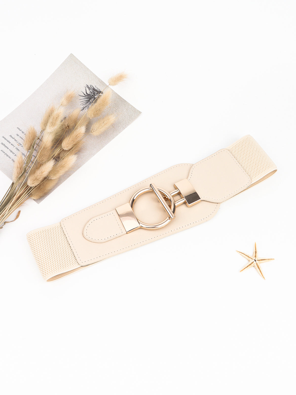 PU Elastic Wide Belt with Alloy Buckle-Teresa&#39;s Fashionista LLC