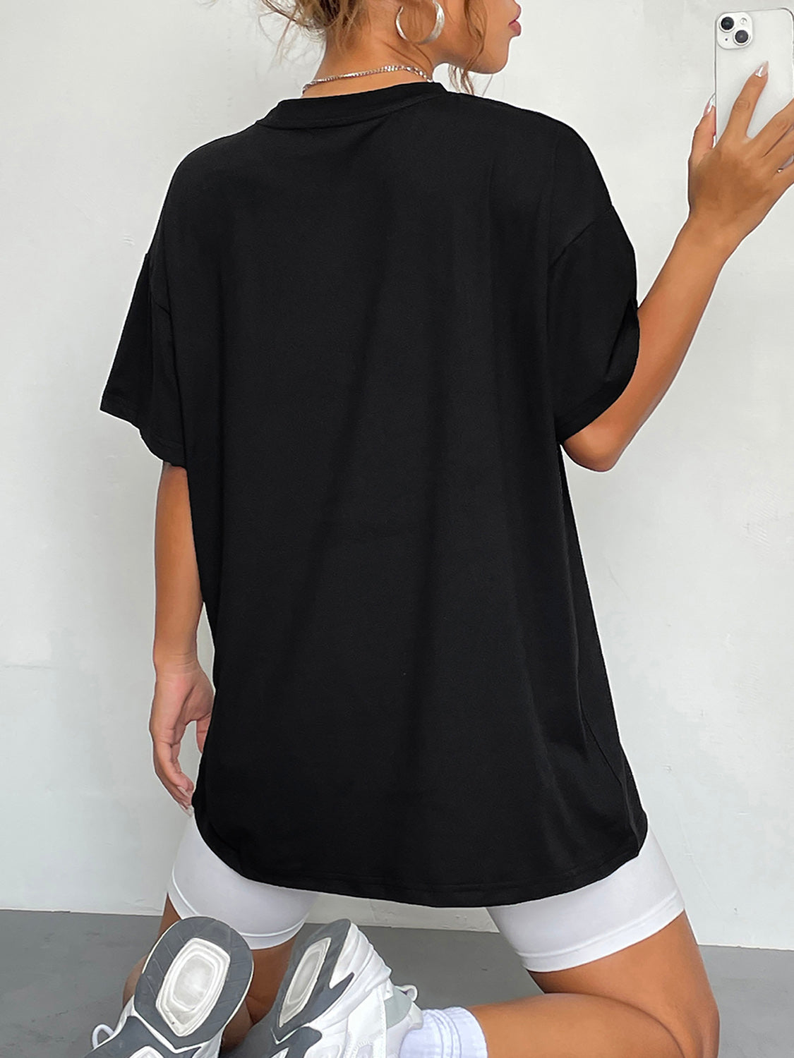 Round Neck Short Sleeve Ghost Graphic T-Shirt - Teresa's Fashionista LLC