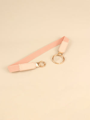 Double Ring Buckle Elastic PU Belt-Teresa's Fashionista LLC