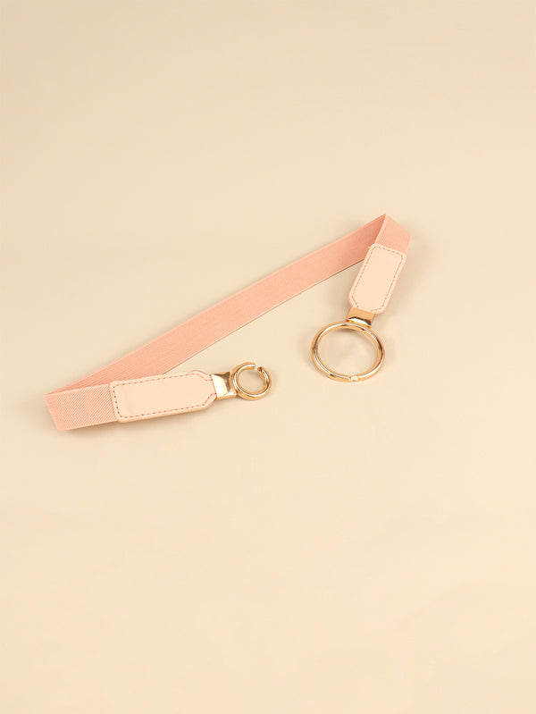 Double Ring Buckle Elastic PU Belt-Teresa's Fashionista LLC