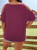 Plus Size Skeleton Graphic Round Neck Cold Shoulder T-Shirt - Teresa's Fashionista LLC